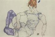 Egon Schiele Seated Woman in Violet Stockings (mk12) USA oil painting artist
